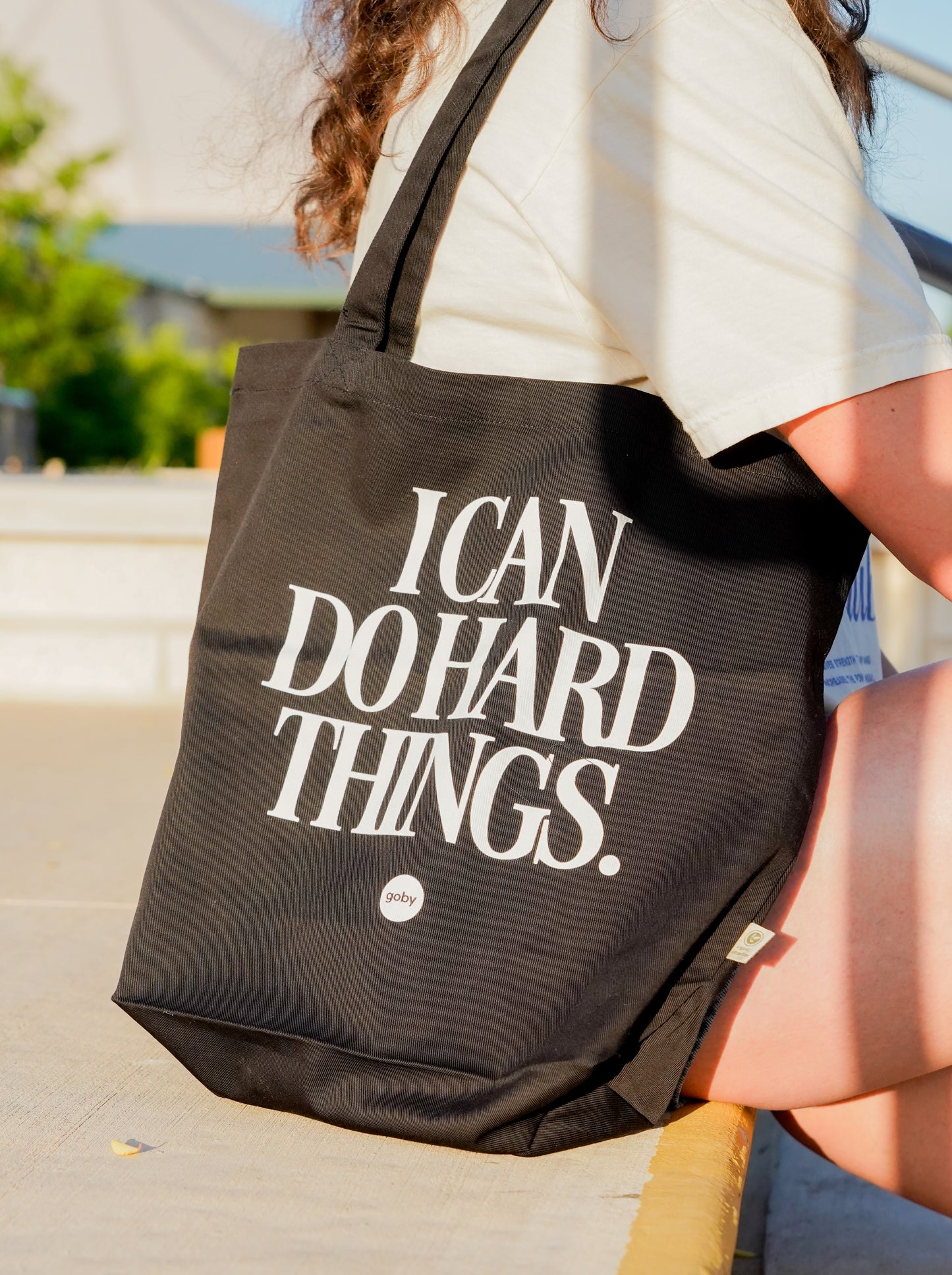 I Can Do Hard Things Black Tote